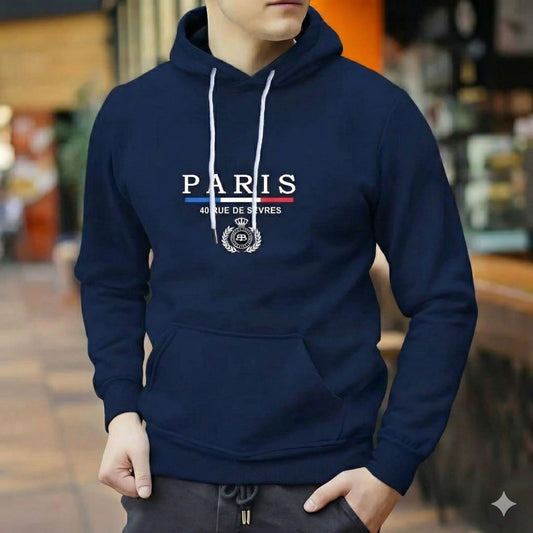 Men's Printed Hoodie Navy