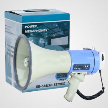 Hand Mike ER-66 with Rechargeable Battery | USB SD Card Recording Megaphone Microphone