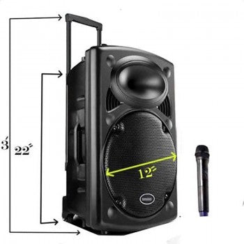 Rechargeable Bluetooth karaoke trolley speaker with wireless microphone and Wired Headband
